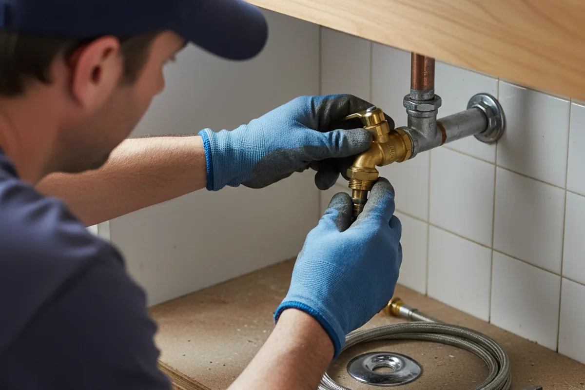 Shutoff valve and fitting work during Burst Pipe Repair in Napoleon